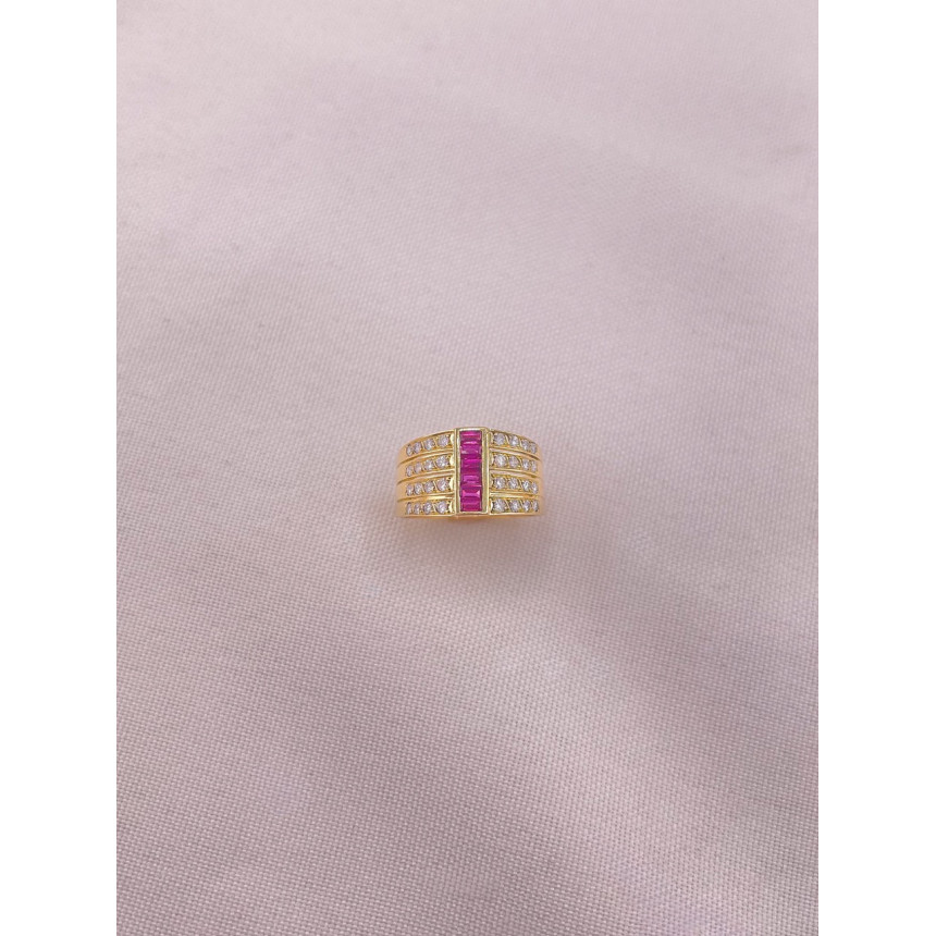 Anel Rubis e Diamantes