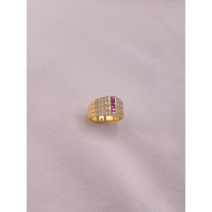 Anel Rubis e Diamantes