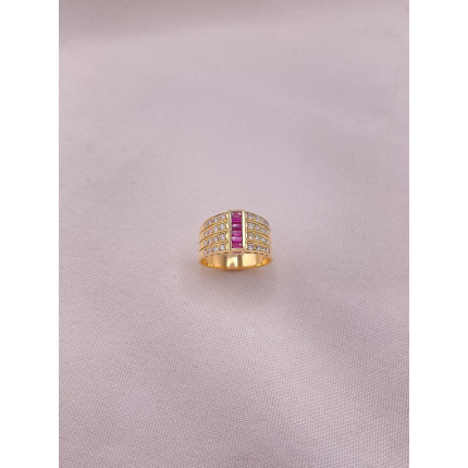 Anel Rubis e Diamantes