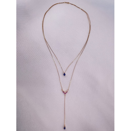 Colar Degradê com Safiras, Rubis e Diamantes