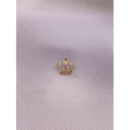 Pingente Coroa com Safiras Brancas