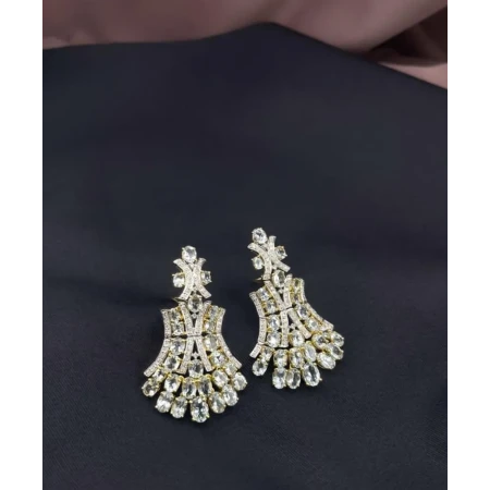 Brincos com Água Marinha e Diamantes