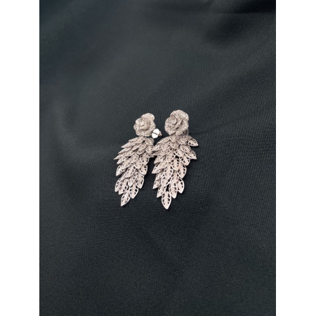 Brincos Flor em Diamantes