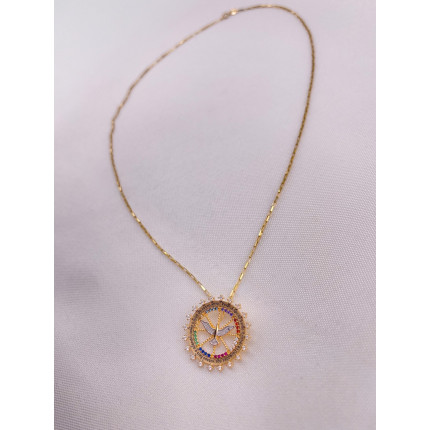 Colar Espírito Santo com Safiras Brancas e Pedras Brasileiras