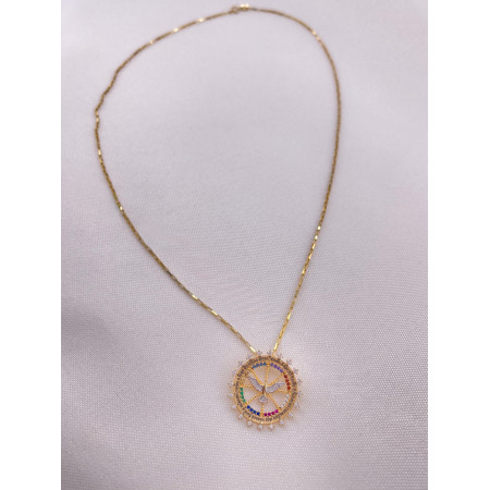 Colar Espírito Santo com Safiras Brancas e Pedras Brasileiras