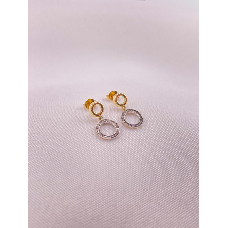 Brincos Círculos com Diamantes