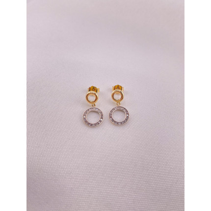 Brincos Círculos com Diamantes