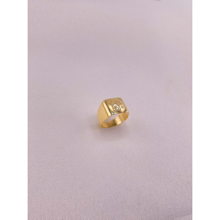 Anel Quadrado com Diamantes