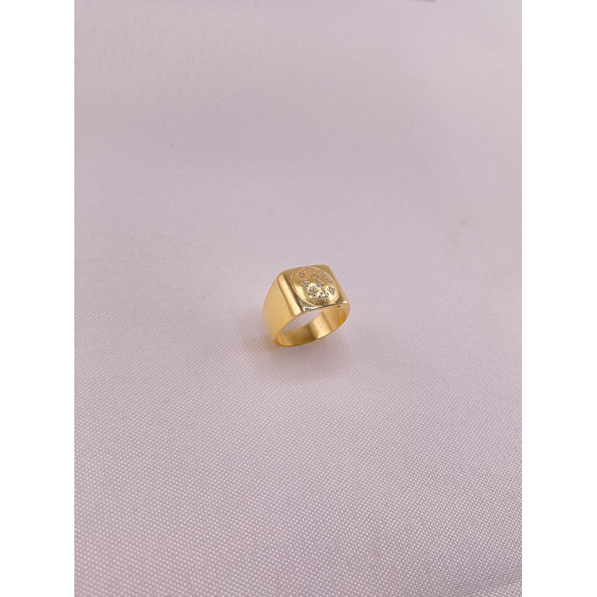 Anel Quadrado com Diamantes