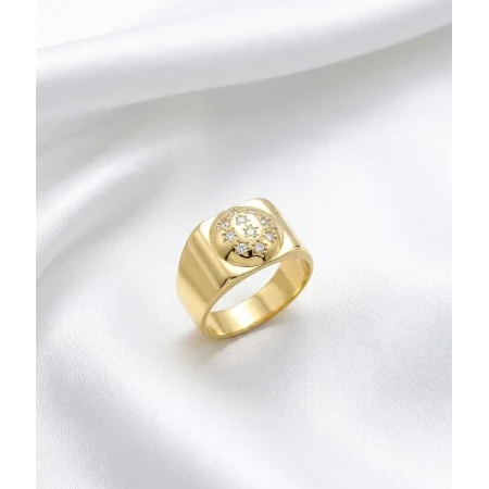 Anel Quadrado com Diamantes