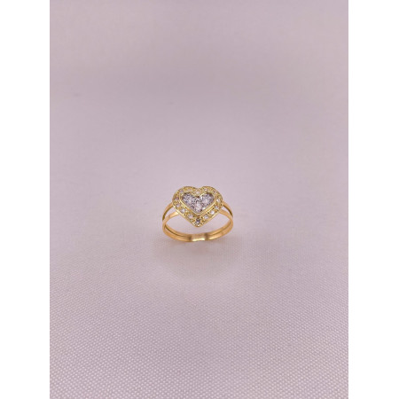 Anel Coração em Safiras Brancas