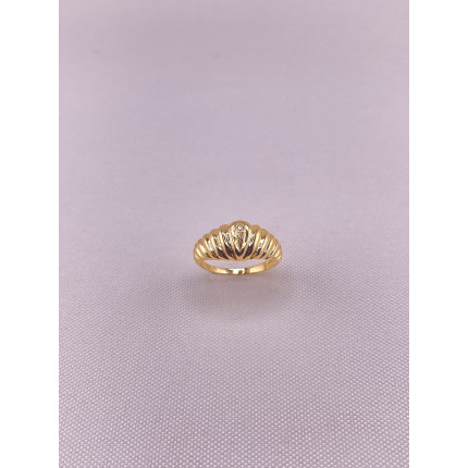 Anel Canelado com Diamantes