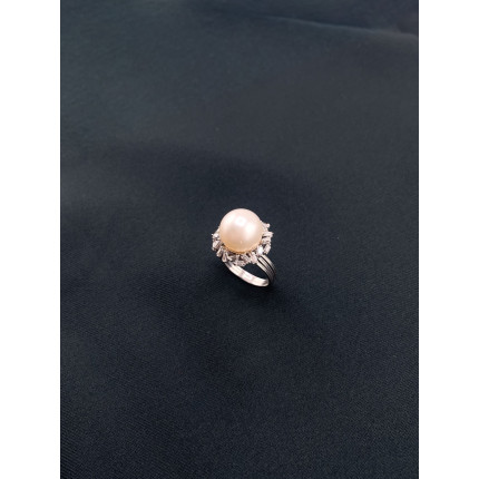 Anel Pérola com Diamantes