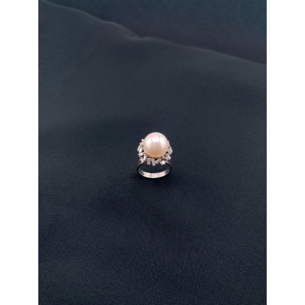 Anel Pérola com Diamantes