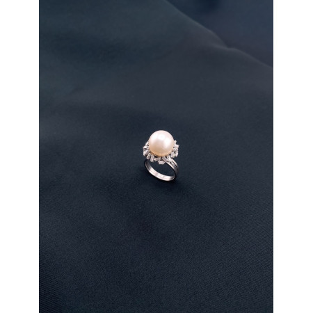 Anel Pérola com Diamantes