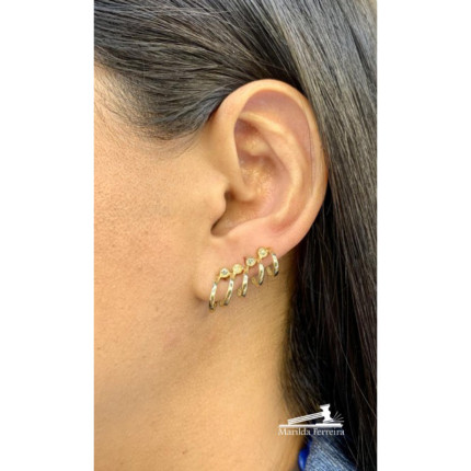 Brincos Ear Cuff Argolas com Diamantes