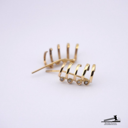 Brincos Ear Cuff Argolas com Diamantes