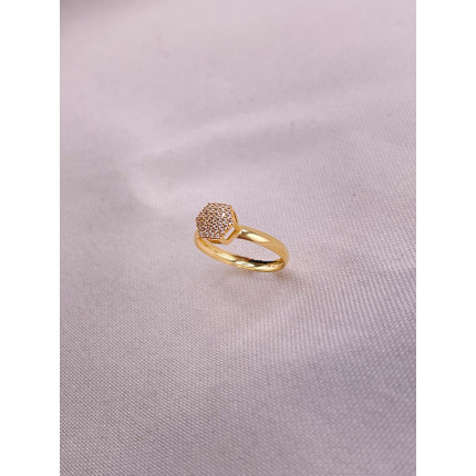 Anel Chuveiro Sextavado Safiras Brancas