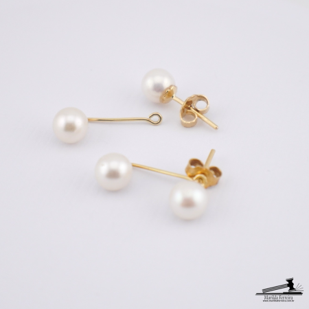 Brincos de Pérola  Modelo Piercing