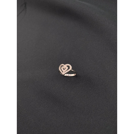 Anel Coração de Diamantes