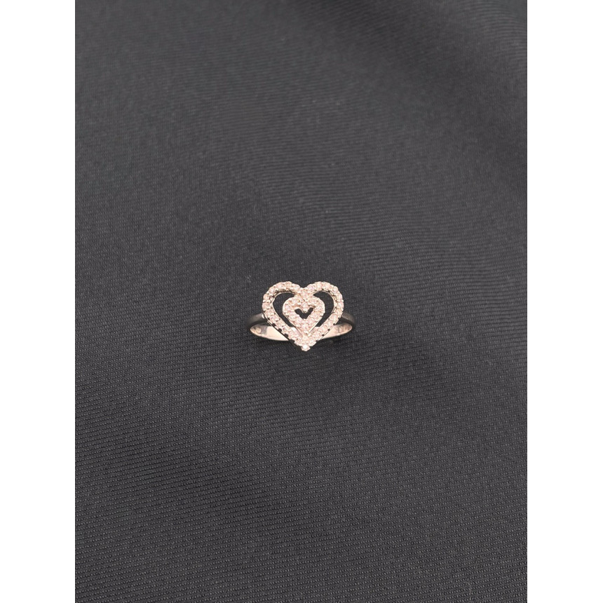 Anel Coração de Diamantes