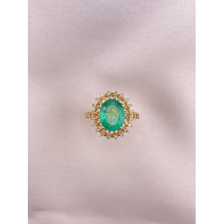 Anel Esmeralda com Diamantes