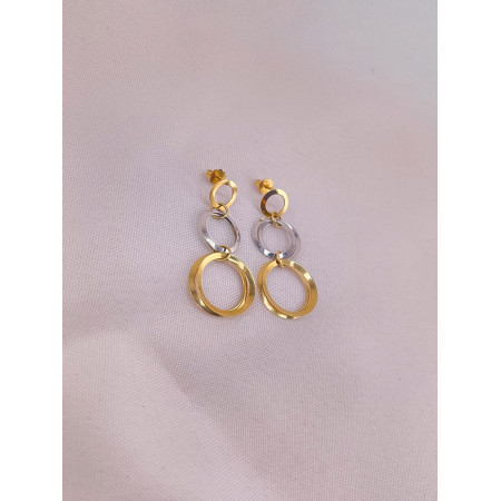 Brincos Círculos Dois Tons