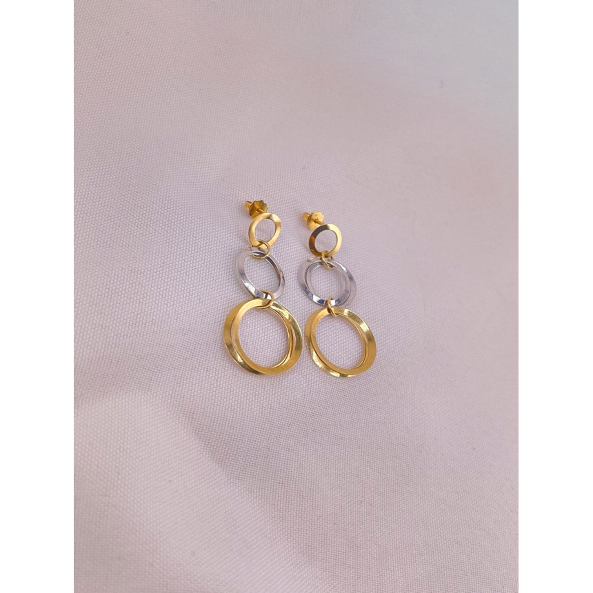 Brincos Círculos Dois Tons