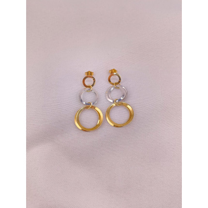 Brincos Círculos Dois Tons