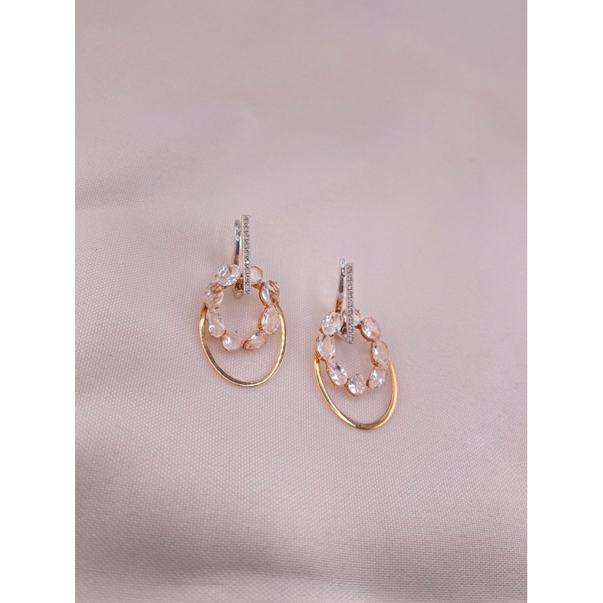 Brincos com Topázio Translúcido e Diamantes