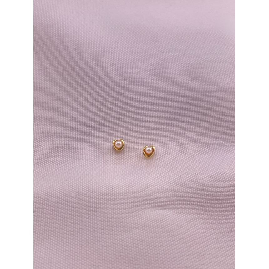 Brincos Coração com Pérola
