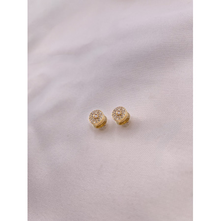 Brincos Redondos com Diamantes