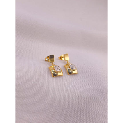 Brincos Quadrados com Diamantes