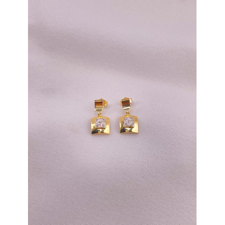 Brincos Quadrados com Diamantes