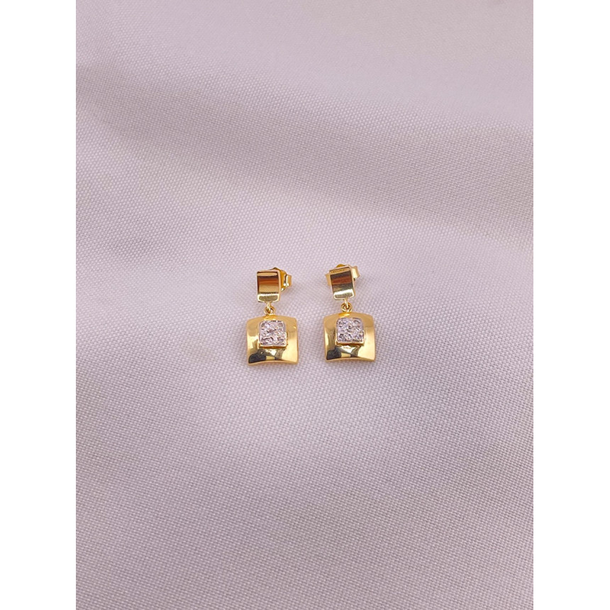 Brincos Quadrados com Diamantes