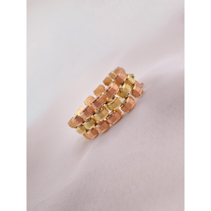 Pulseira Malha Esteira Dois Tons