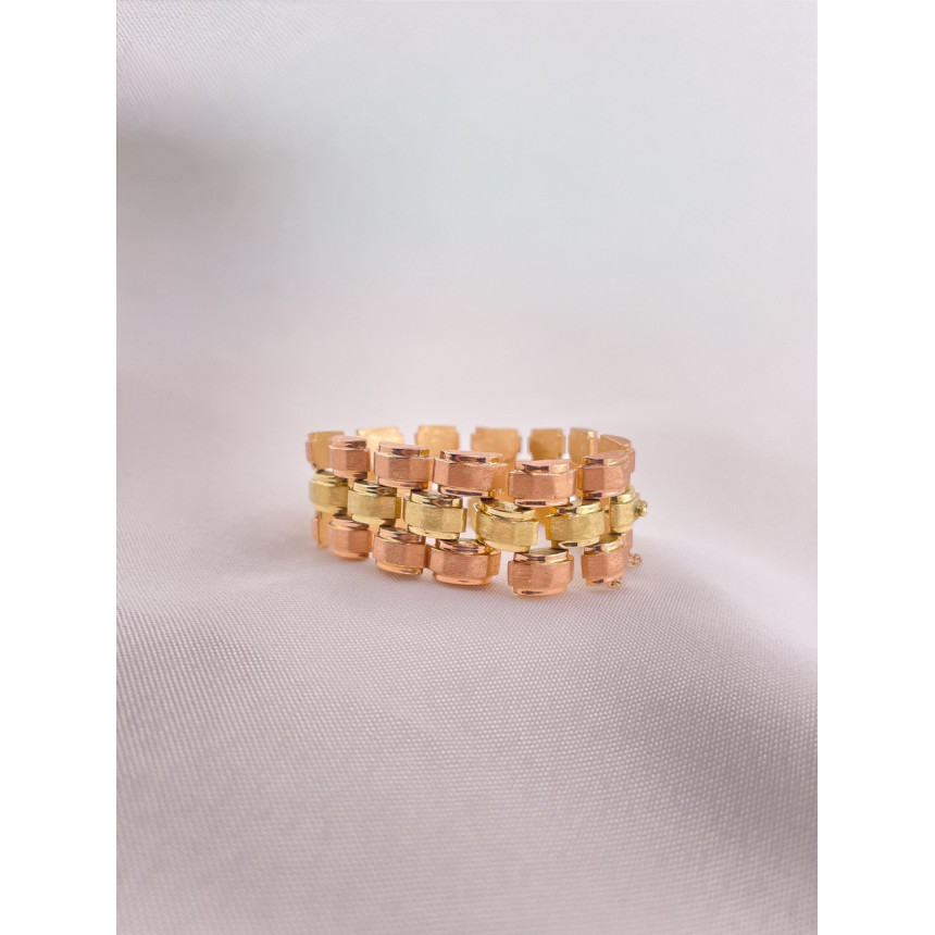 Pulseira Malha Esteira Dois Tons