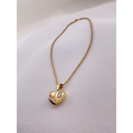 Pingente Coração Dois Tons