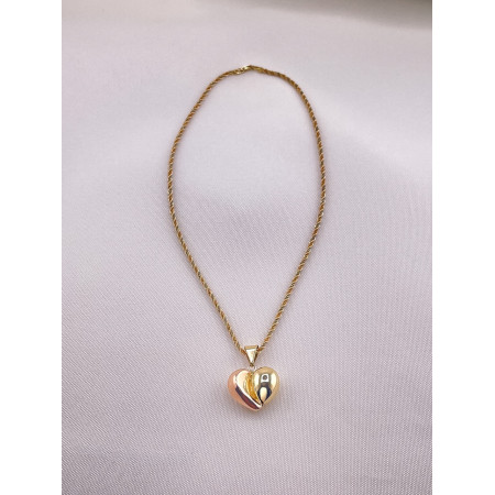 Pingente Coração Dois Tons