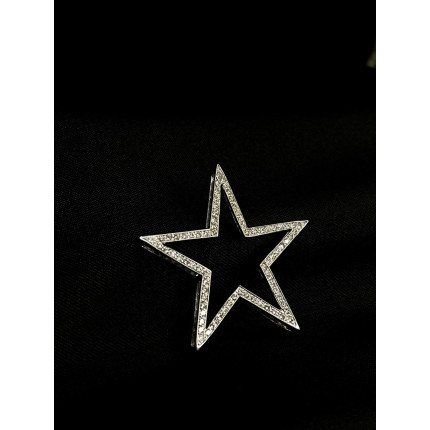 Pingente Estrela em Ouro Branco com 45 pontos de Diamantes