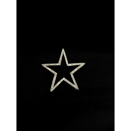 Pingente Estrela em Ouro Branco com 45 pontos de Diamantes