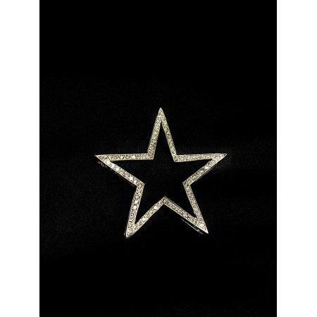 Pingente Estrela em Ouro Branco com 45 pontos de Diamantes