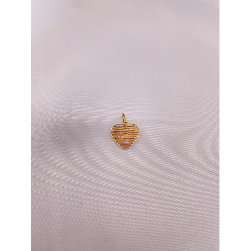 Pingente Coração Três Tons