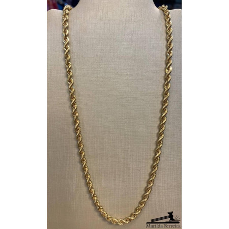 Corrente Ouro Amarelo Malha Corda