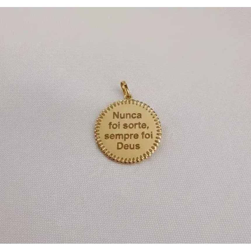 Pingente Nunca foi sorte, sempre foi Deus