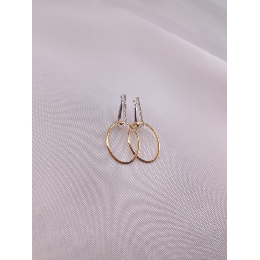 Brincos Círculos com Diamantes