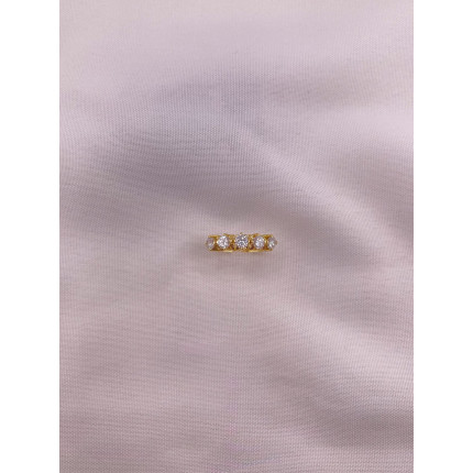 Anel Meia Aliança de Diamantes