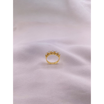 Anel Meia Aliança de Diamantes