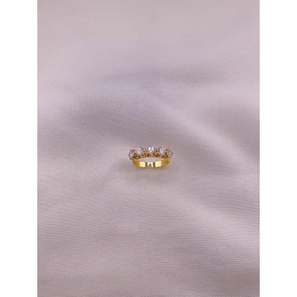 Anel Meia Aliança de Diamantes
