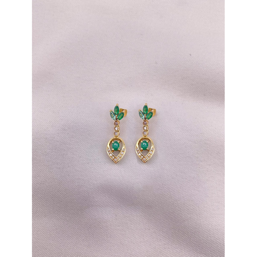 Brincos de Esmeraldas e Diamantes